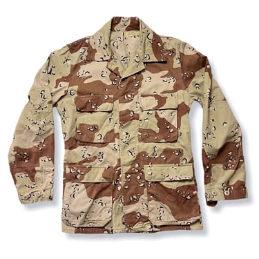 Vintage 1980s US Army Camouflage Jacket ~ size Small Reg ~ Military Uniform ~ Desert Camo / Chocolate Chip ~ Coat ~ 