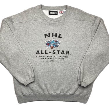 Vintage 2001 CCM NHL All Star Game Promotional Crewneck Sweatshirt Pullover Size Large/XLarge 