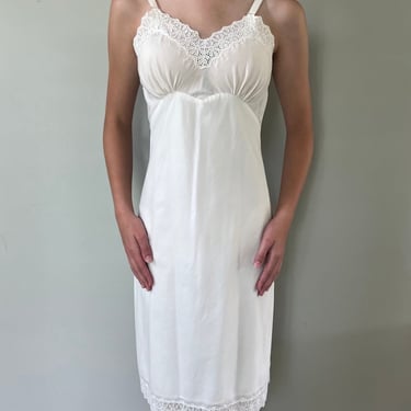 Womens Vintage Ivory Cotton Slip Dress by Missy Lynne Elite Lingerie Slip sz Sm 
