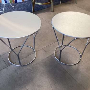Chrome end table pair