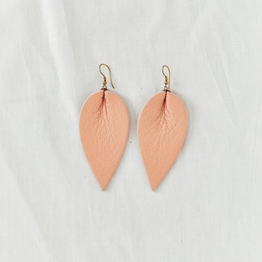 Zia Leather Leaf Earrings