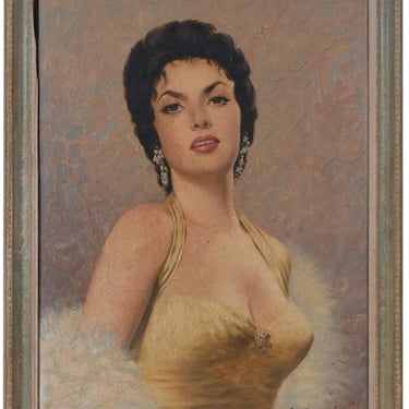 Portrait of Gina Lollobrigida, Starlet, Oil, by Gina Allesandro Galbier, 1956!!