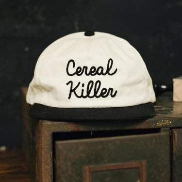 Cereal Killer Chainstitch Hat, Strapback Hat, Mens Hat, Womens Hats, Snapback, Vintage Baseball Cap, Foodie Gift, Food Puns, True Crime 