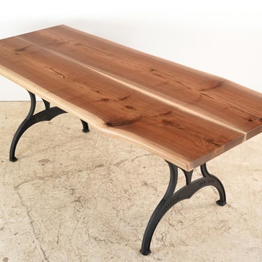 Handcrafted 83 in. Live Edge Walnut Dining Table