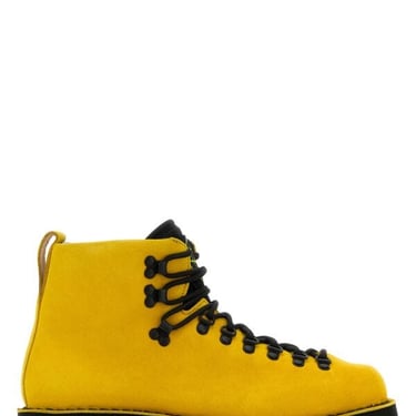 Stone Island Man Yellow Leather S0204 Nabuk Sneakers