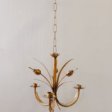 midcentury italian gilt metal chandelier