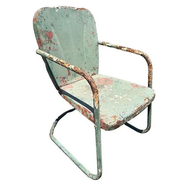 Mid-century Steel Shellback Springer Patio Outdoor Lounge Chair 