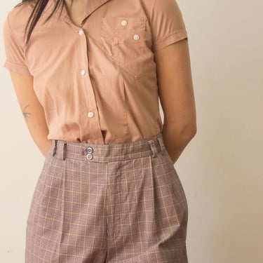 1950s Khaki Cotton Fitted Shirt 