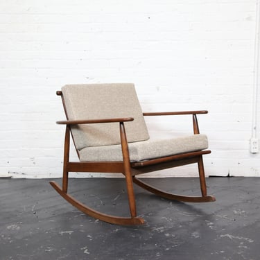 Vintage MCM rocking lounge chair w/ new upholstery and foam | Free delivery only in NYC and Hudson Valley areas 