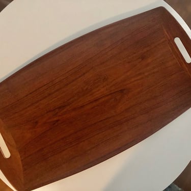 Vintage 27" Staved Teak Surfboard Wood Denmark Tray Jens Quistgaard Style Made in Denmark, MCM Teak Wood Tray, Teak Wood Tray 