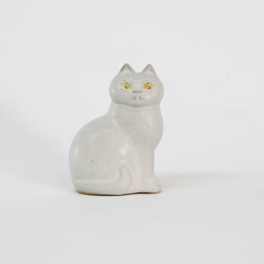 Vintage Lisa Larson White Cat Swedish Ceramic Sculpture. Murre Mans Katt 