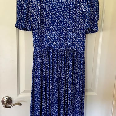 Karin Stevens 1990s floral short sleeve midi market dress 