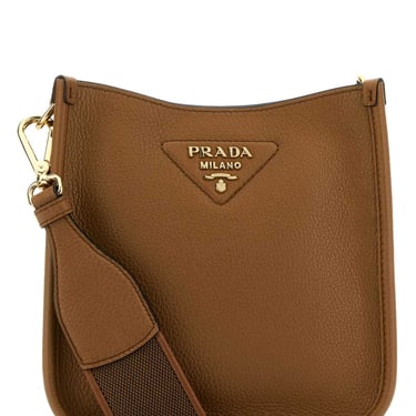 Prada Women Caramel Leather Crossbody Bag