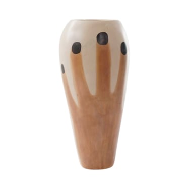 Painted Stoneware Hand Vase 