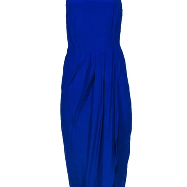 Yumi Kim - Cobalt Blue Sleeveless High Slit Pleated Maxi Dress Sz S