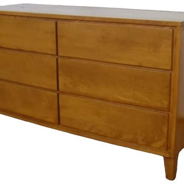 Free Shipping Within Continental US - Vintage Solid Mid Century Modern Maple Dresser Cabinet Storage Drawers 