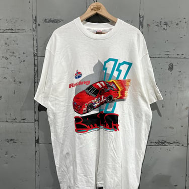 Xxl 90s Nascar tshirt Amoco car racing graphic t shirt 1990s Fashion Basic Streetwear white Graphic T Shirt size XXL Bill Elliot 