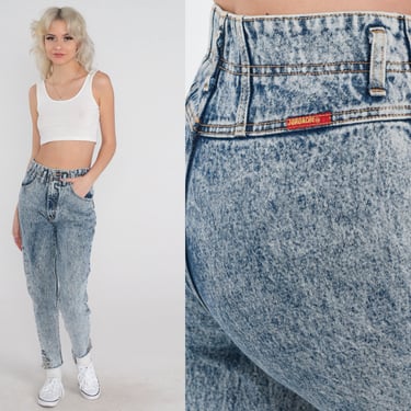 80s Jordache Jeans Acid Wash Jeans Vintage High Waisted Rise Tapered Denim Pants Retro Mom Jeans Streetwear Slim Leg 1980s Extra Small XS 