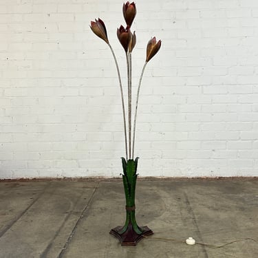 Vintage Iron Tulips Floor Lamp 