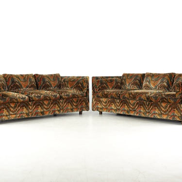 Milo Baughman Style Mid Century Sofa - Pair - mcm 