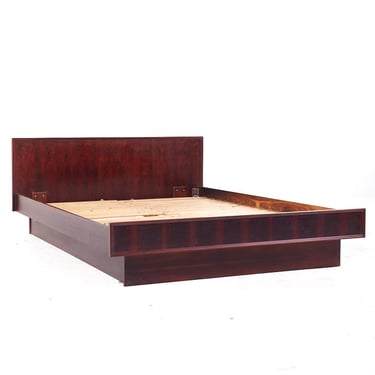 Mid Century Danish Rosewood Queen Platform Bed - mcm 