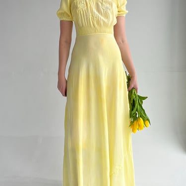 Hand Dyed Pale Yellow Silk Dress