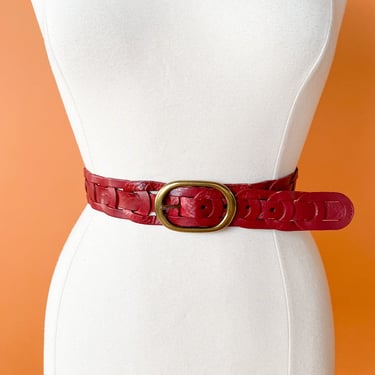 Yves Saint Laurent Vintage 1976 Russian Collection Red Gold Twisted Silken Cord Tassel Belt