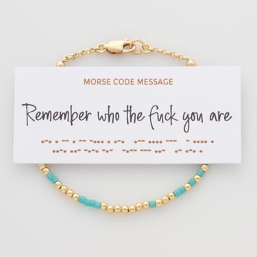 Remember Who The Fuck You Are Morse Code Bracelet, Inspirational Hidden Message Going Away Gift, Gift For Best Friend, Motivational Gift 