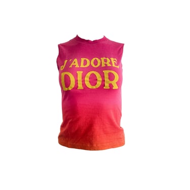 Dior J'Adore Pink Ombre Logo Tank Top