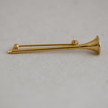 Vintage Gold Horn Brooch 