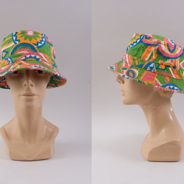 Vintage 70s Sun Hat Easy to Roll Bucket Hat Made in Korea 