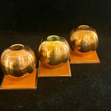 American Art Deco Set of 3 Candle Holders by Russel Wright for Chase