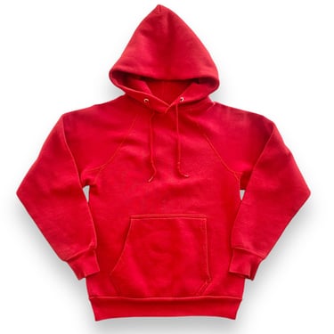 vintage hoodie / red sweatshirt / 1970s Discus red raglan hoodie gusset sweatshirt Small 