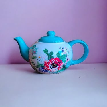 VINTAGE Inspired Pioneer Woman ceramic teapot Floral Pioneer Woman ceramic teapot design Tea time with Pioneer Woman ceramic teapot 