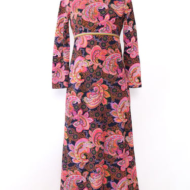 1960s Psychedelic Paisley Maxi XS/S