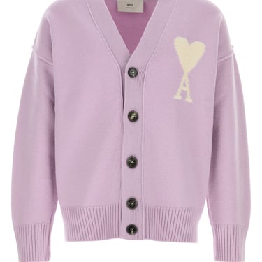 Ami Men Lilac Wool Cardigan