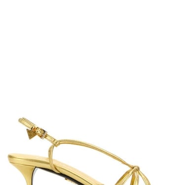 Prada Women Gold Leather Sandals