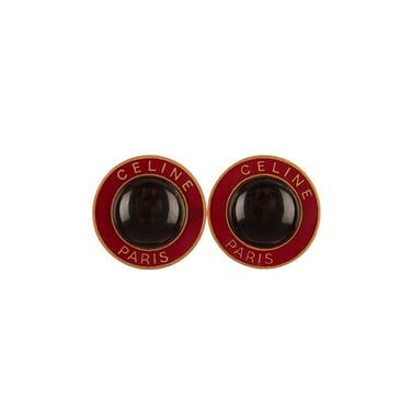 Celine Red Jumbo Circle Earrings