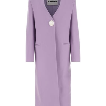 Jil Sander Women Lilac Cashmere Coat