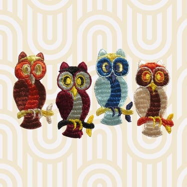 Vintage Owl Patch - 70s Sew On Embroidered Applique Emblem - Boho Hippie - 1970s Patches - You Choose One 