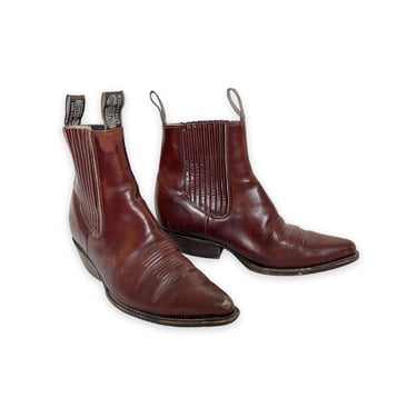 Vintage El Potro WESTERN Ankle Boots ~ men's 7 1/2 / women's 9 ~ Shoes ~ Chelsea / Beatle / Mod ~ Cowboy 