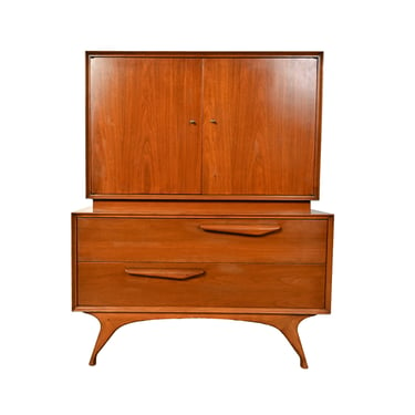 Walnut Tall Dresser Kagan Style Mid Century Modern 