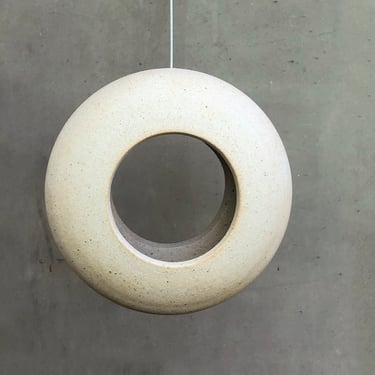 Ceramic Bird feeder- Round Double Opening Unglazed Clay 