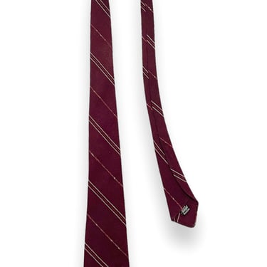 Vintage 1930s RESILINE Wool TWEED Necktie ~ Striped ~ Western / Cowboy ~ Cravat ~ Neck Tie 