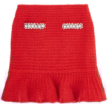 Self Portrait Textured Knit Mini Skirt Women