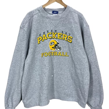 Vintage Green Bay Packers Football Gray Crewneck Sweatshirt Large