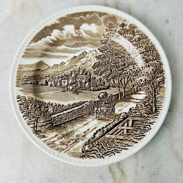 Vintage Wood and Sons Westmorland Dinner Plate set of 3, brown transferware ironstone, farmhouse country kitchen decor, replacement, gift 