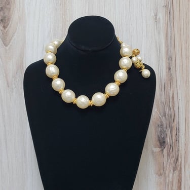 Vintage Dominique Aurientis Pearl Necklace - Vintage Statement Jewelry 