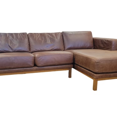 Dekalb Leather West Elm L-Shaped Sectional