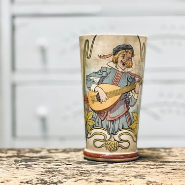 Villeroy & Boch Mettlach Pug Beaker 1093 Violin Player 1/4L German Beer Glass Mug Stein European Kitchen Collectible Gift 